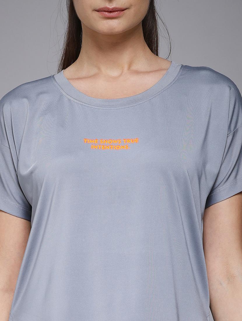 women typography prnted dri-fit sports t-shirt - 21959895 - Standard Image - 4