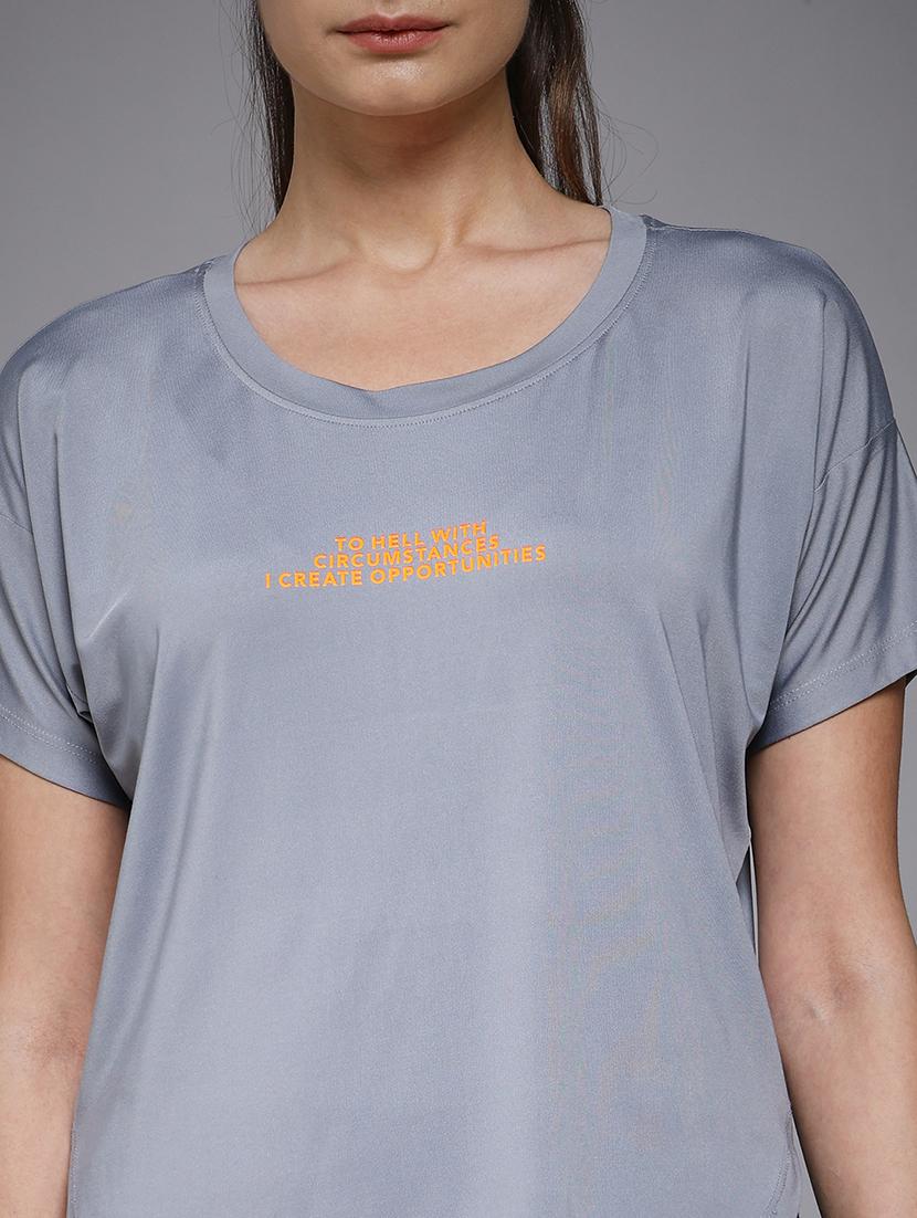 women typography prnted dri-fit sports t-shirt - 21959897 - Standard Image - 4