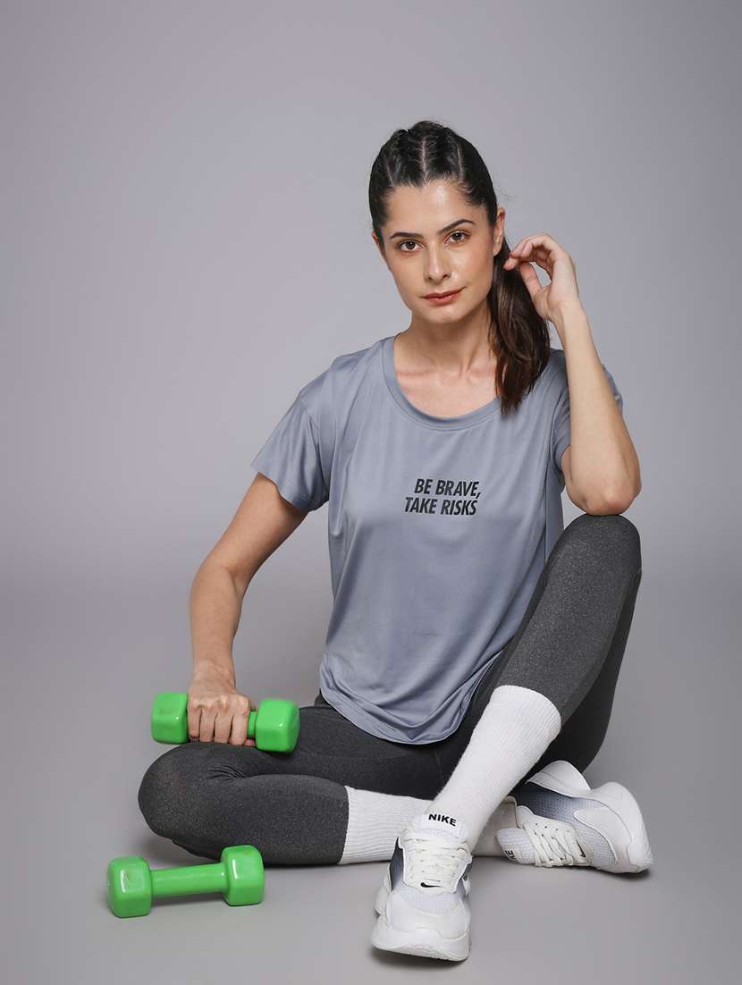 women typography prnted dri-fit sports t-shirt - 21959898 -  Standard Image - 6