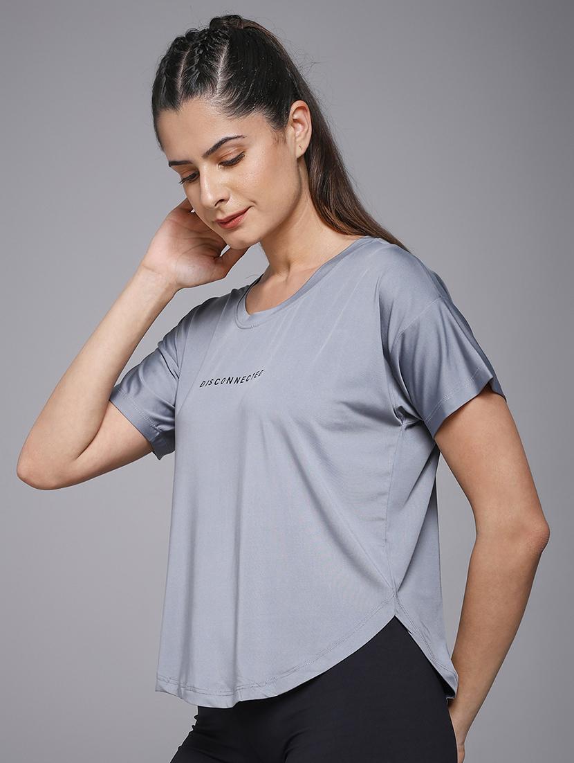 women typography prnted dri-fit sports t-shirt - 21959900 -  Standard Image - 1