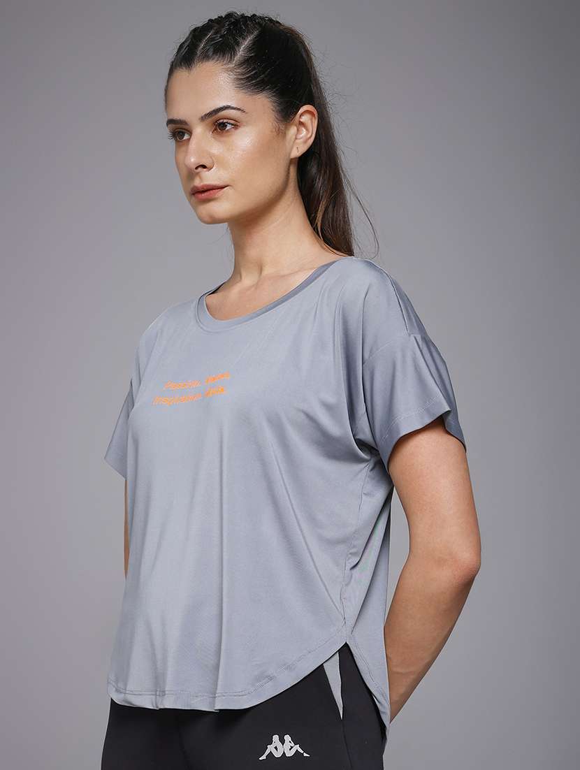 women typography prnted dri-fit sports t-shirt - 21959902 -  Standard Image - 1