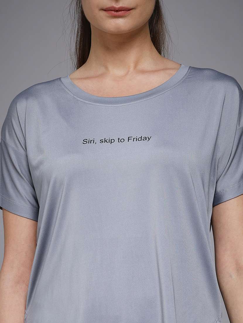 women typography prnted dri-fit sports t-shirt - 21959903 -  Standard Image - 4