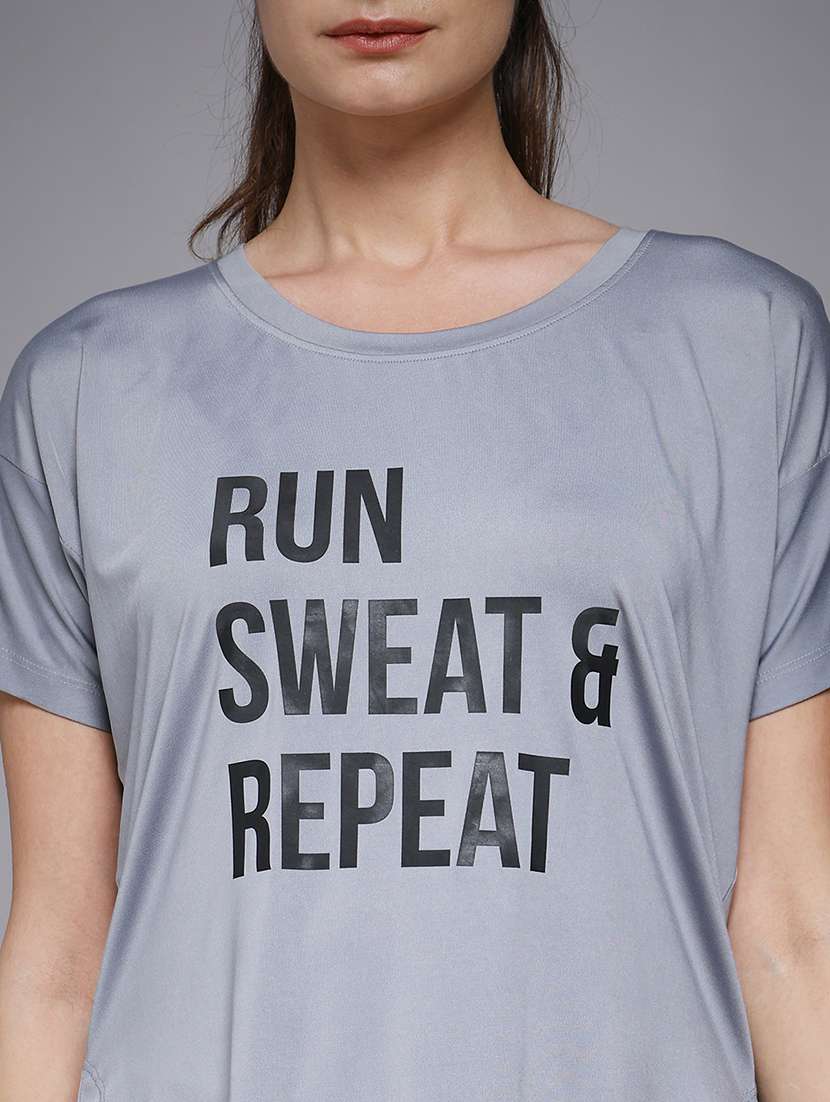 women typography prnted dri-fit sports t-shirt - 21959906 -  Standard Image - 4