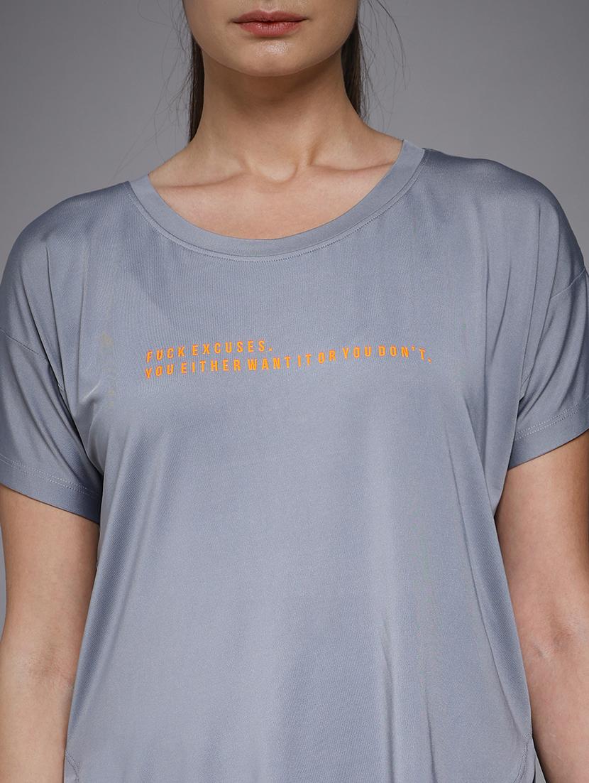 women typography prnted dri-fit sports t-shirt - 21959907 - Standard Image - 4