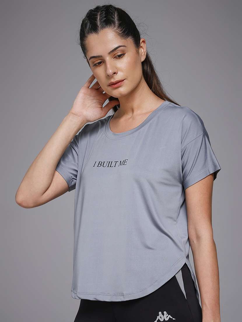 women typography prnted dri-fit sports t-shirt - 21959909 -  Standard Image - 1