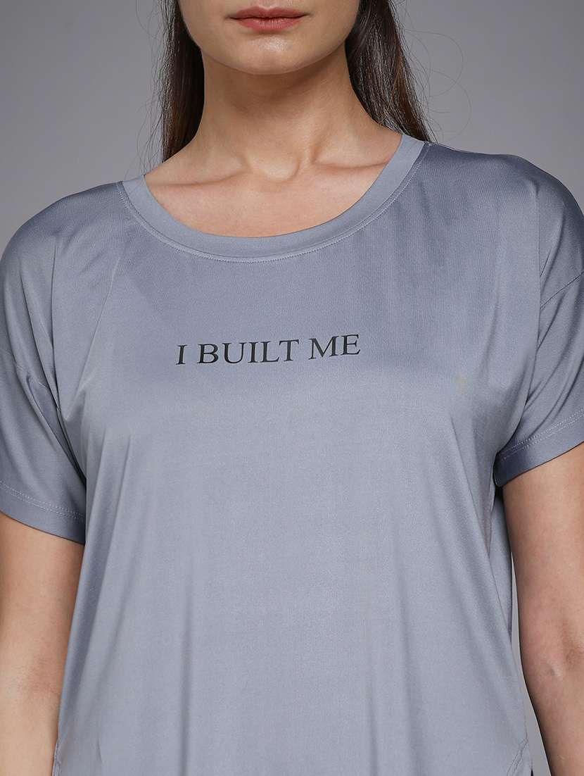 women typography prnted dri-fit sports t-shirt - 21959909 -  Standard Image - 4