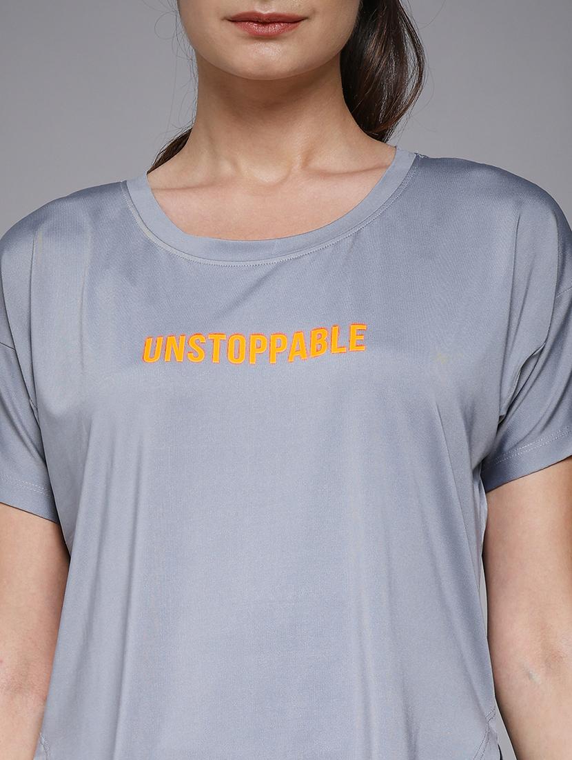 women typography prnted dri-fit sports t-shirt - 21959910 - Standard Image - 4