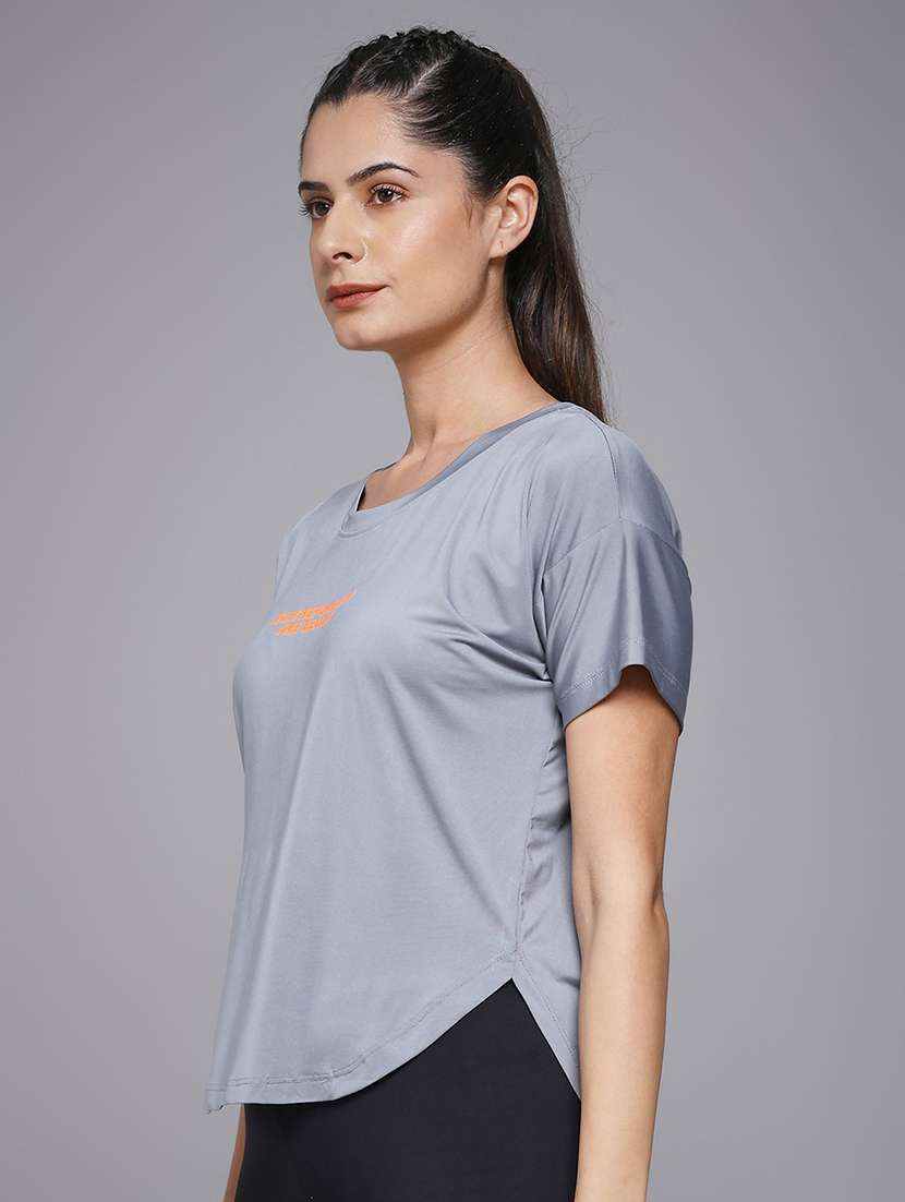 women typography prnted dri-fit sports t-shirt - 21959911 -  Standard Image - 1