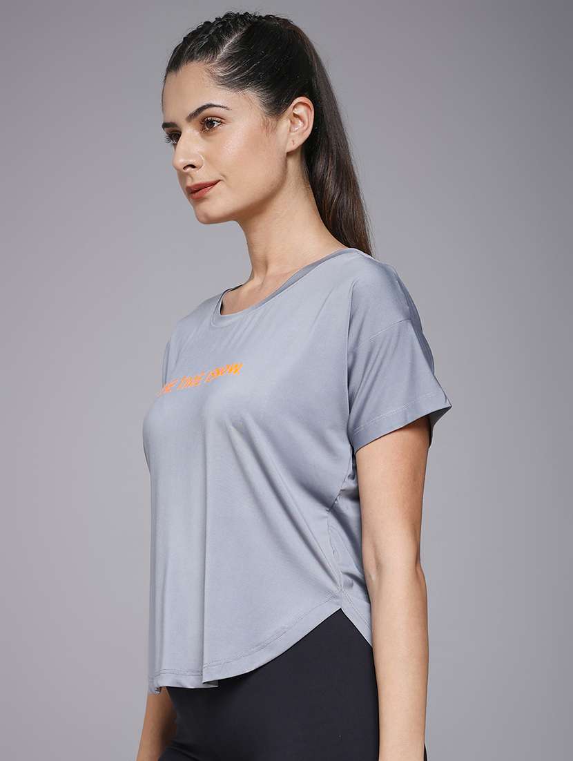 women typography prnted dri-fit sports t-shirt - 21959915 -  Standard Image - 1