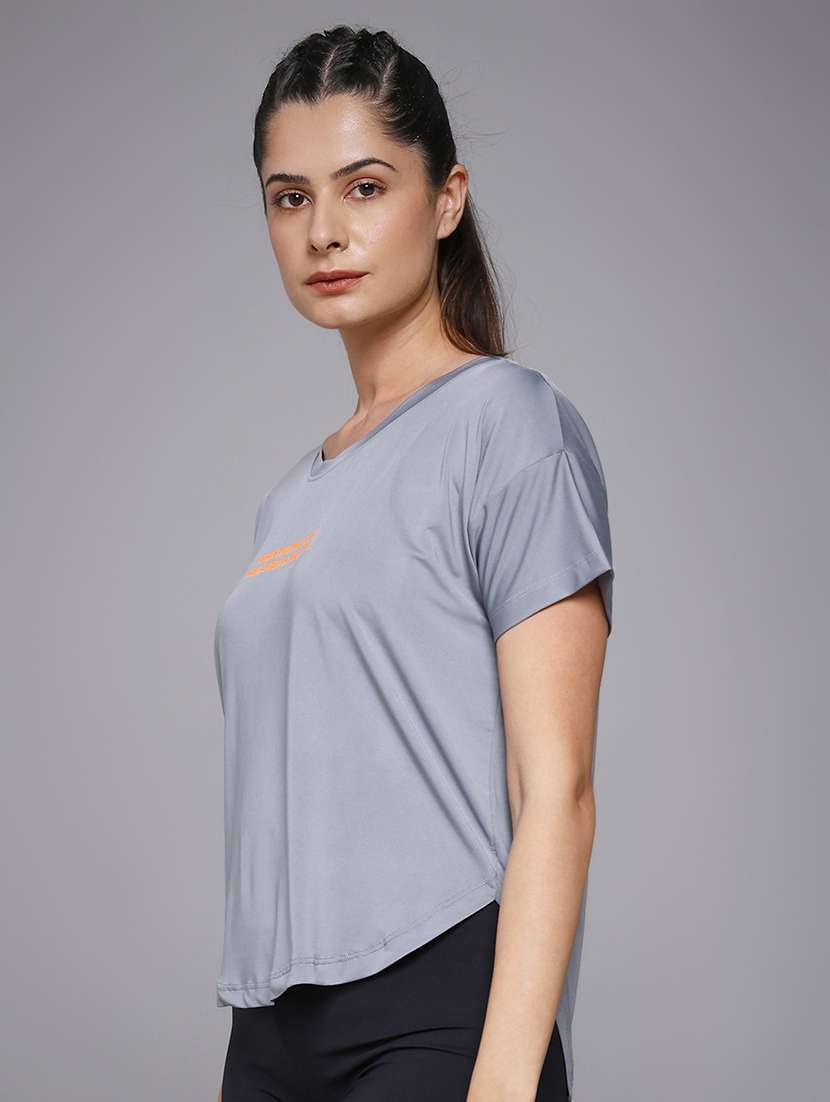 women typography prnted dri-fit sports t-shirt - 21959918 -  Standard Image - 1