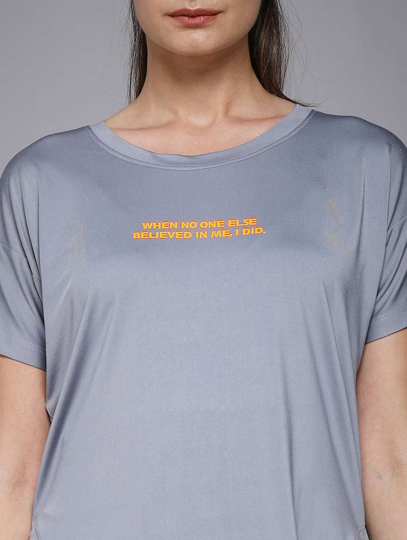 women typography prnted dri-fit sports t-shirt - 21959918 -  Standard Image - 4