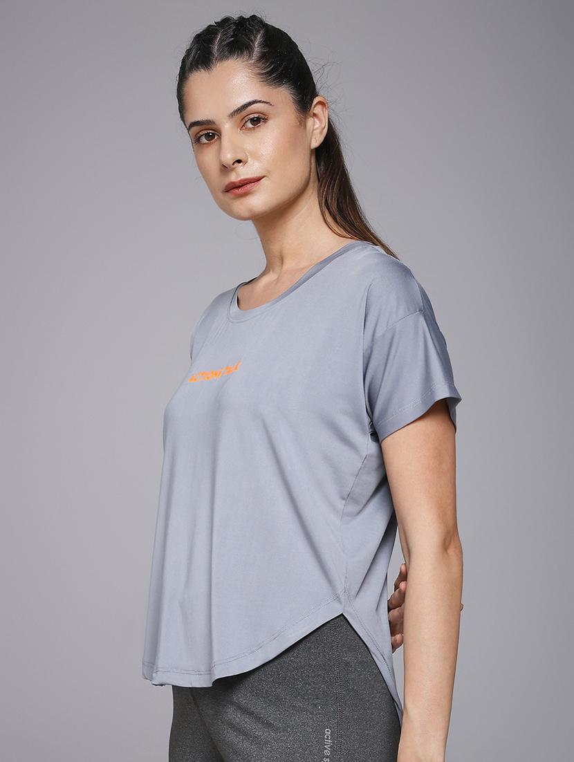 women typography prnted dri-fit sports t-shirt - 21959920 -  Standard Image - 1