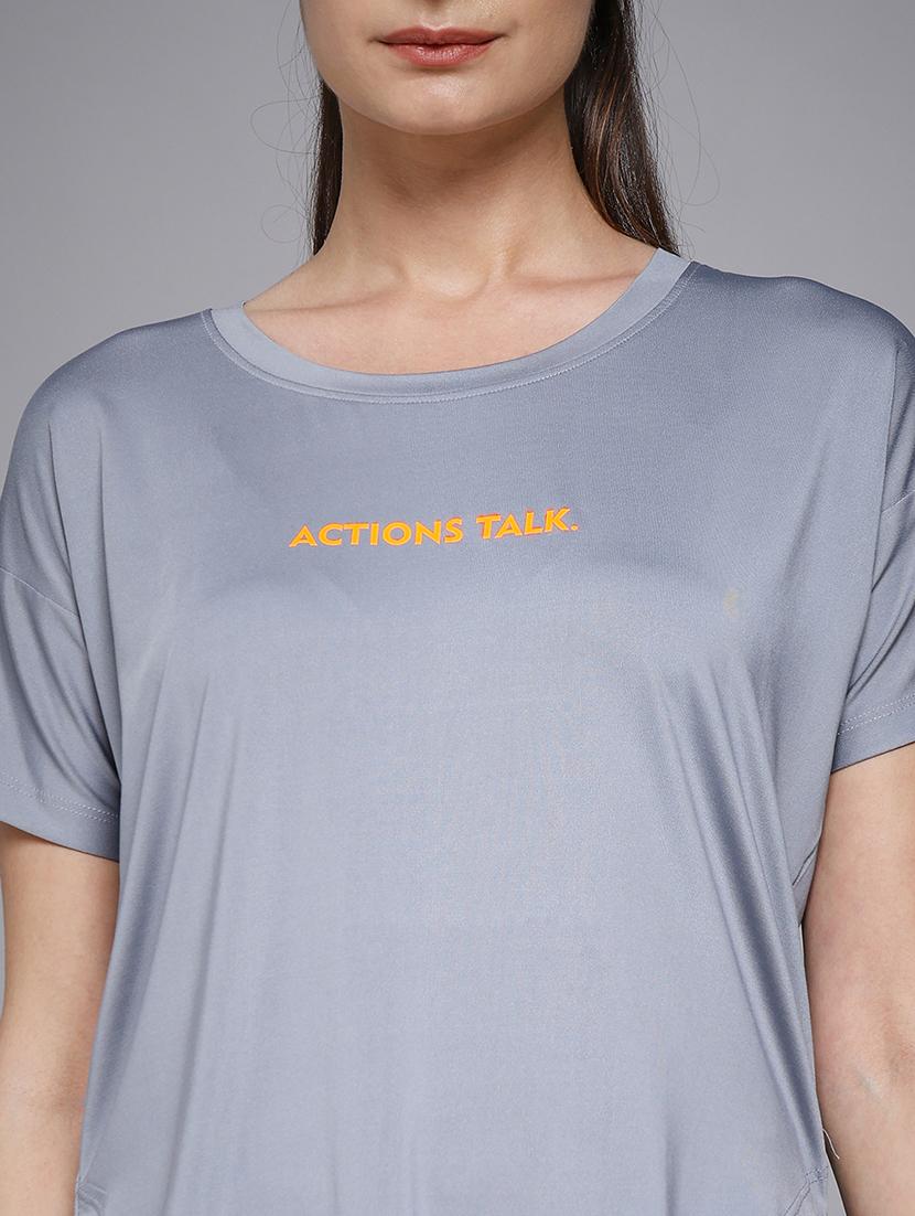 women typography prnted dri-fit sports t-shirt - 21959920 -  Standard Image - 4