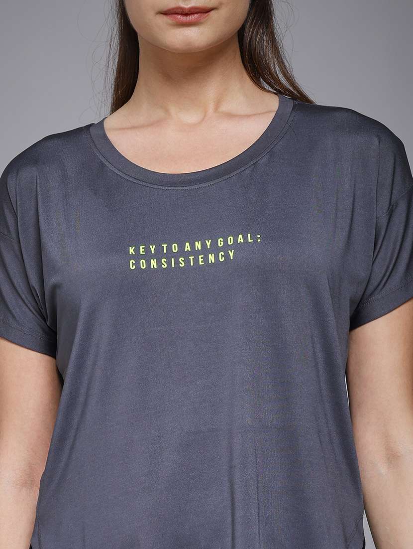 women typography prnted dri-fit sports t-shirt - 21959922 -  Standard Image - 4