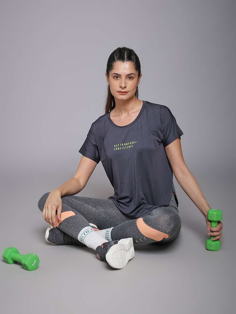 women typography prnted dri-fit sports t-shirt - 21959922 -  Standard Image - 6