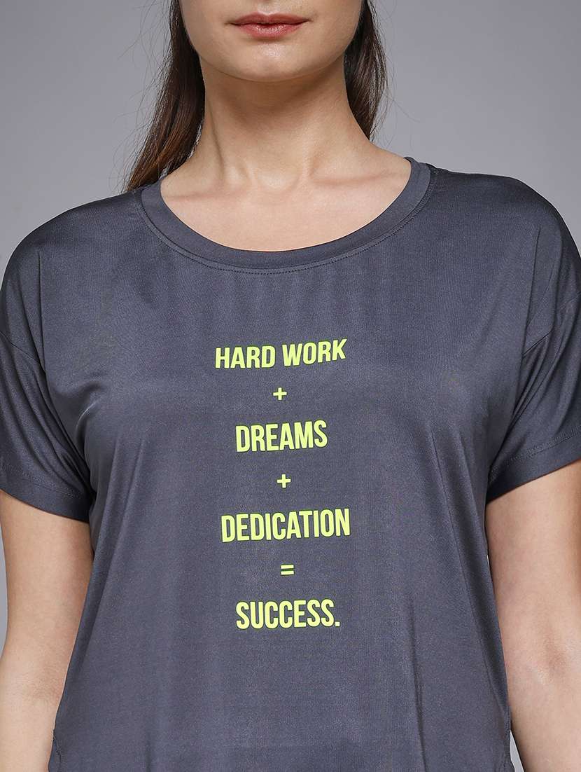 women typography prnted dri-fit sports t-shirt - 21959924 -  Standard Image - 4