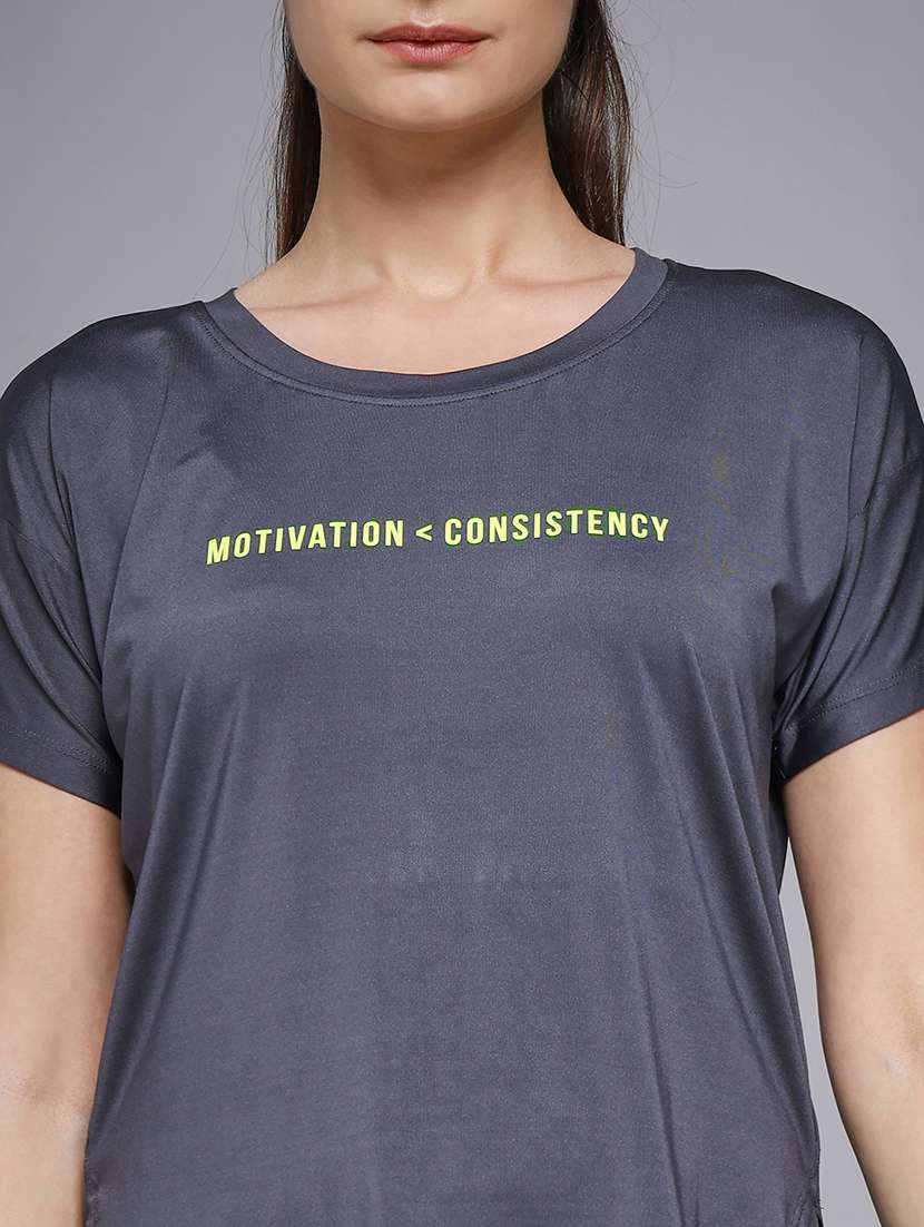 women typography prnted dri-fit sports t-shirt - 21959925 -  Standard Image - 4