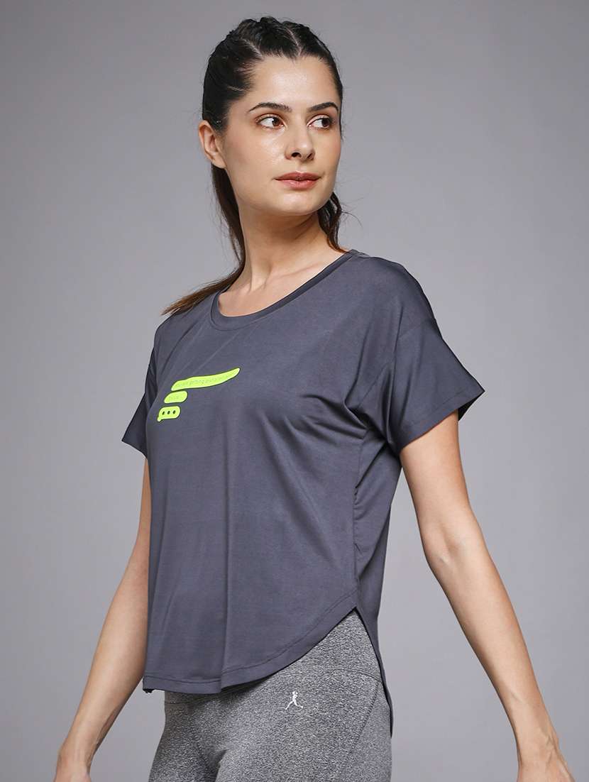 women typography prnted dri-fit sports t-shirt - 21959926 -  Standard Image - 1