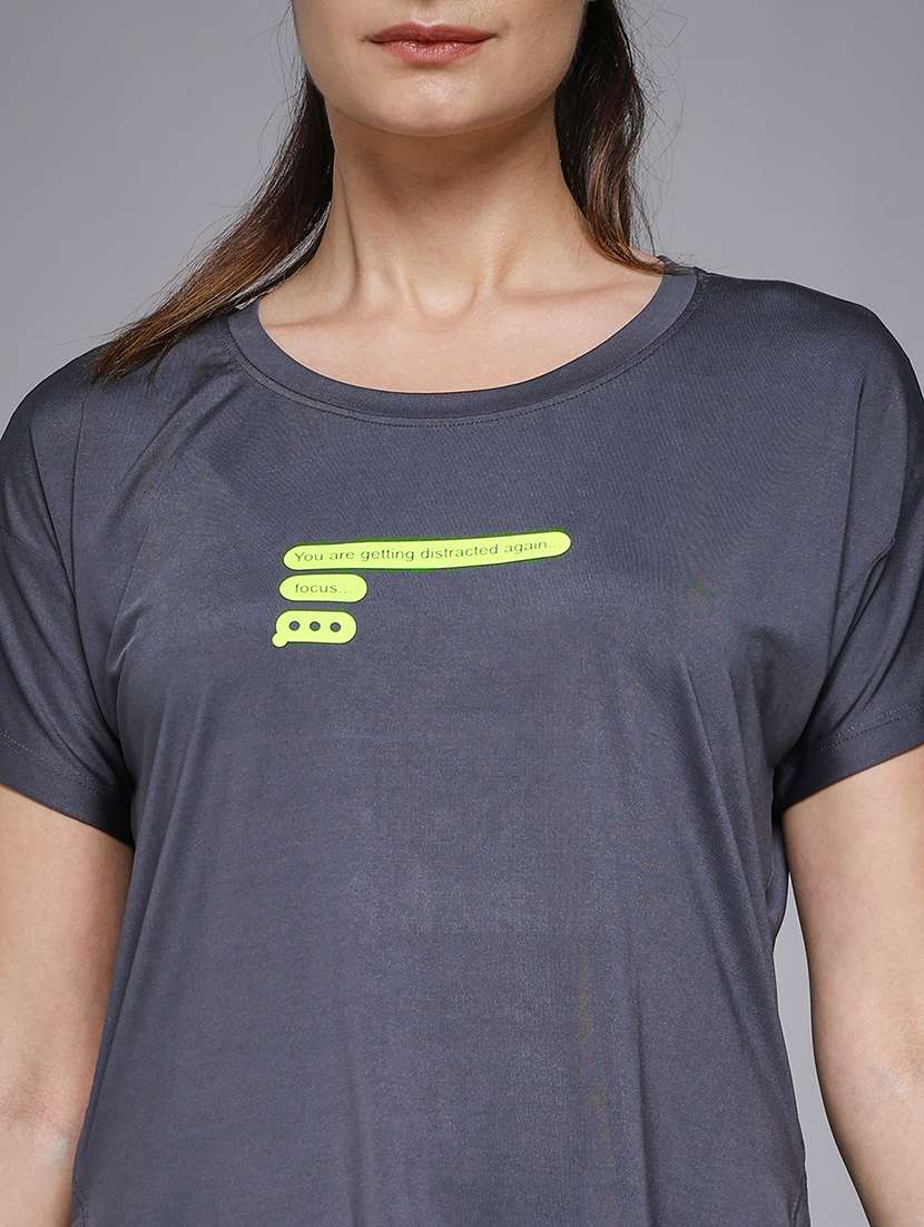 women typography prnted dri-fit sports t-shirt - 21959926 -  Standard Image - 4