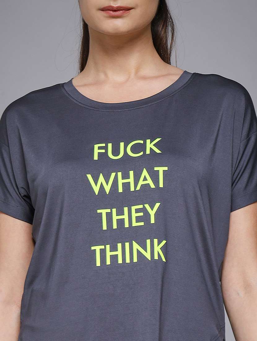 women typography prnted dri-fit sports t-shirt - 21959927 -  Standard Image - 4