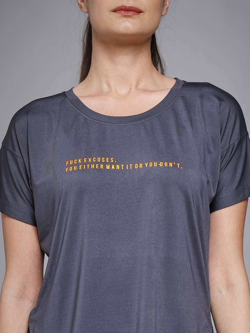 women typography prnted dri-fit sports t-shirt - 21959929 -  Standard Image - 4