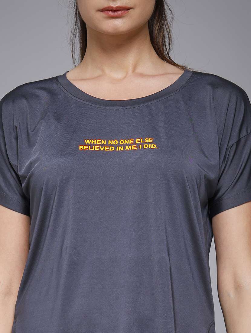 women typography prnted dri-fit sports t-shirt - 21959930 -  Standard Image - 4