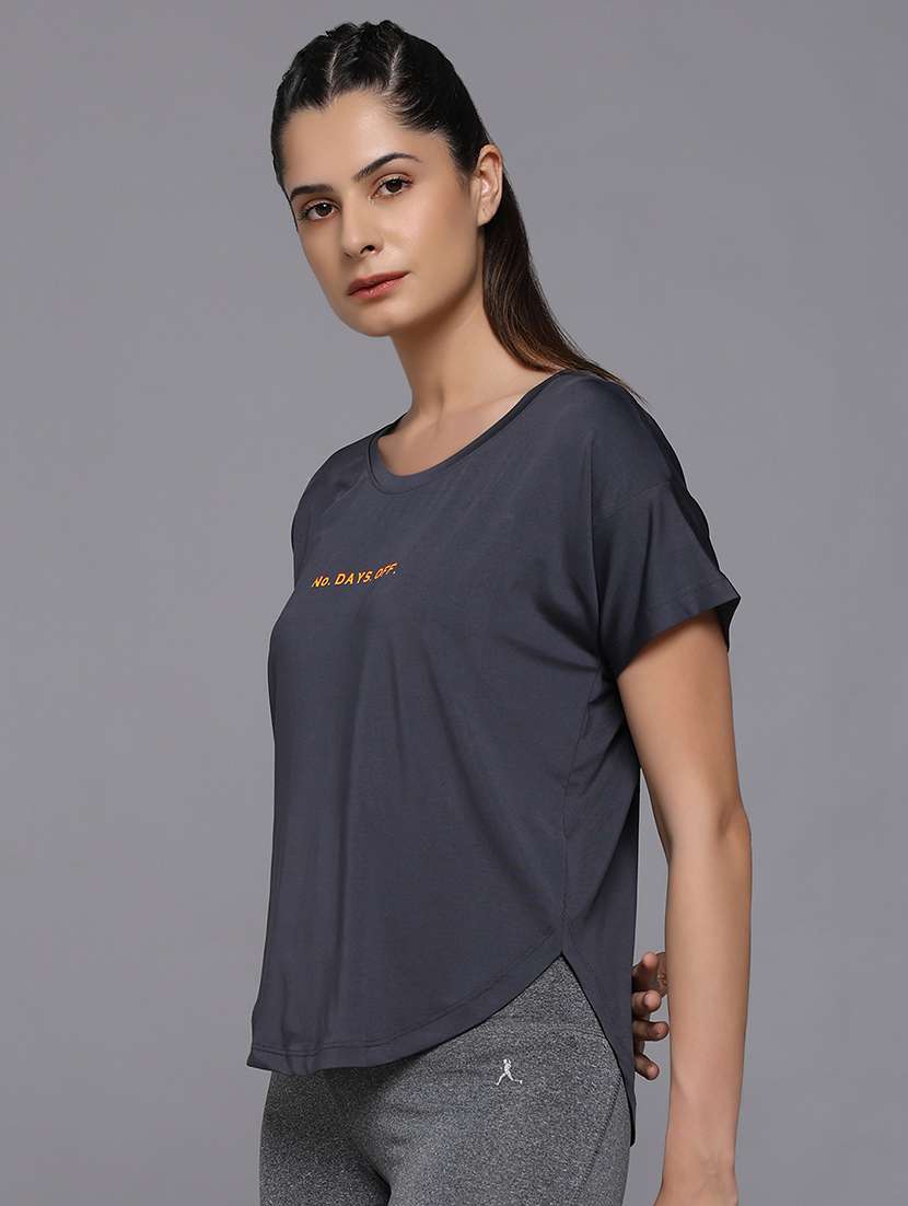 women typography prnted dri-fit sports t-shirt - 21959931 -  Standard Image - 1
