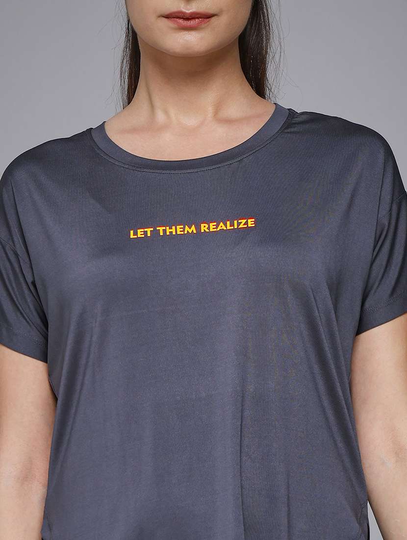 women typography prnted dri-fit sports t-shirt - 21959932 -  Standard Image - 4