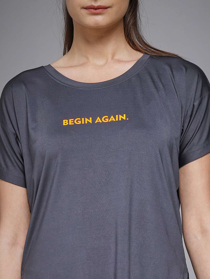 women typography prnted dri-fit sports t-shirt - 21959935 -  Standard Image - 4