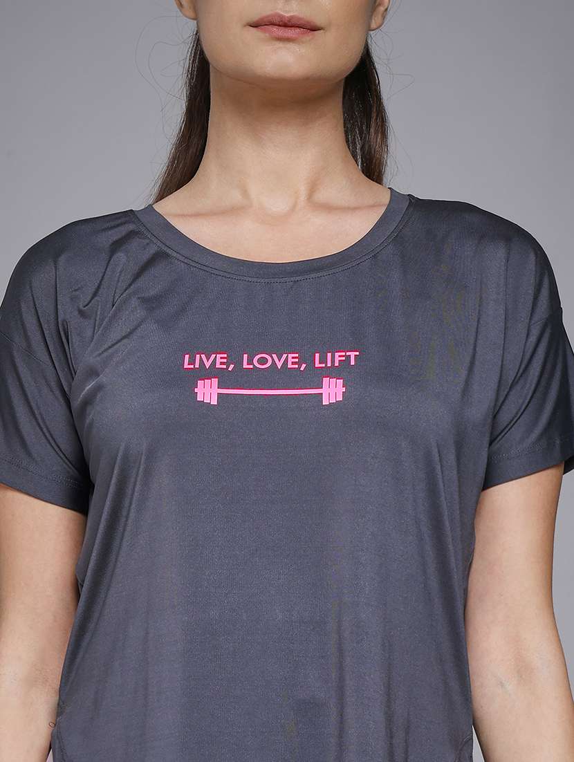 women typography prnted dri-fit sports t-shirt - 21959941 -  Standard Image - 4