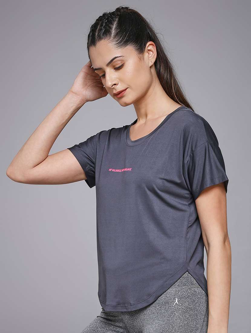 women typography prnted dri-fit sports t-shirt - 21959942 -  Standard Image - 1