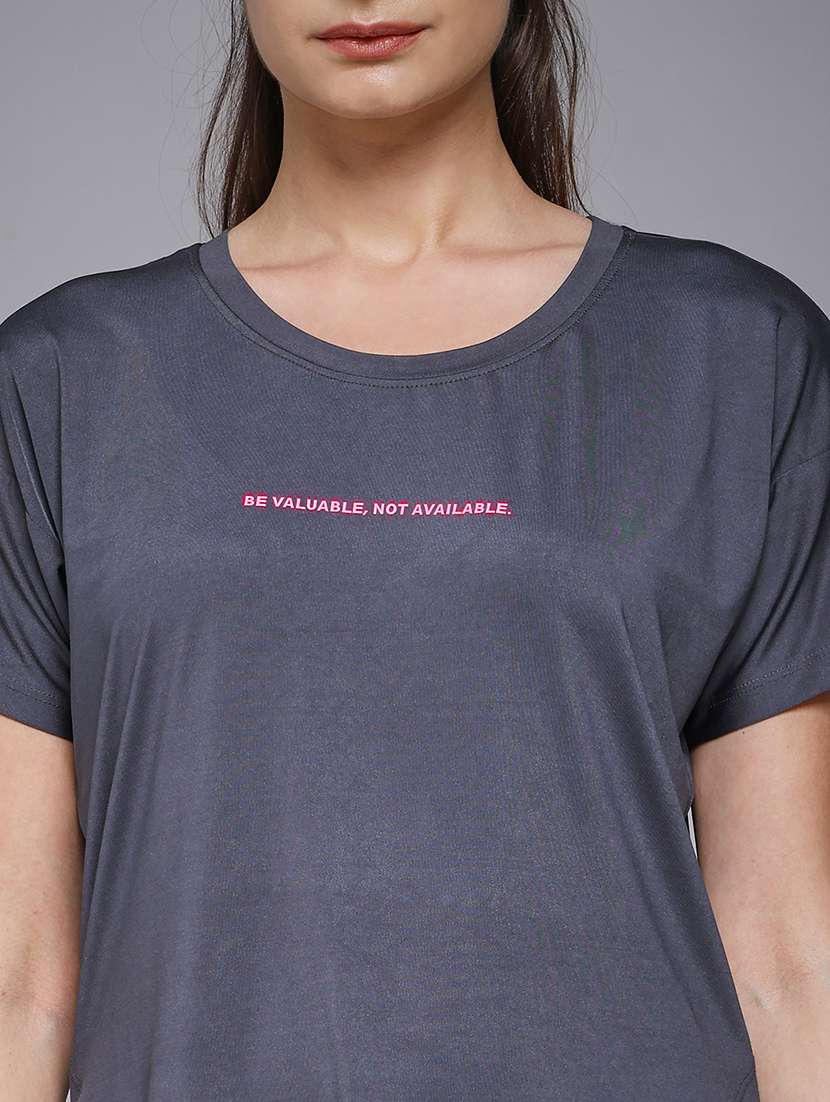 women typography prnted dri-fit sports t-shirt - 21959942 -  Standard Image - 4