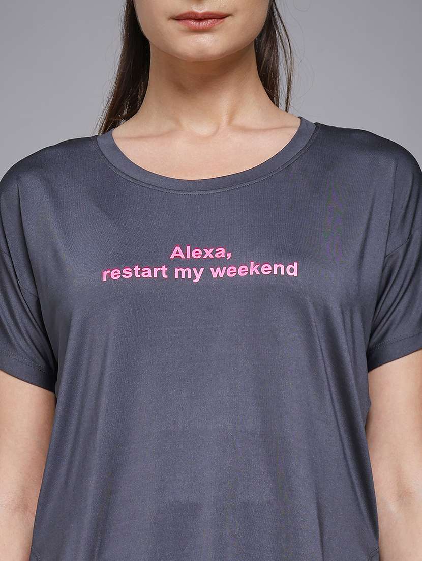 women typography prnted dri-fit sports t-shirt - 21959943 -  Standard Image - 4