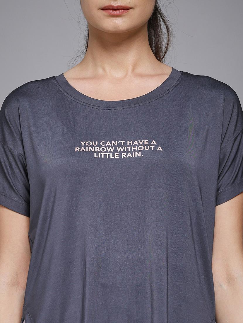 women typography prnted dri-fit sports t-shirt - 21959946 - Standard Image - 4
