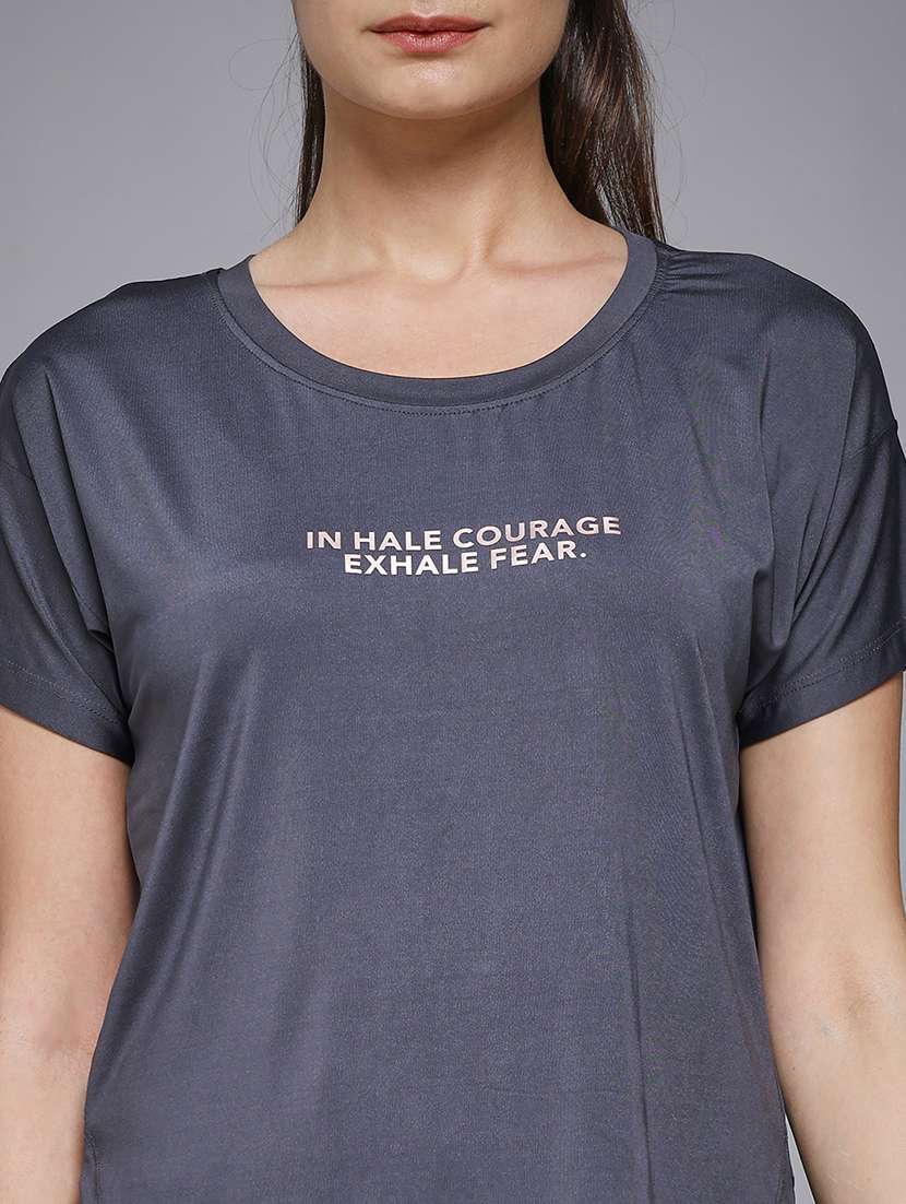 women typography prnted dri-fit sports t-shirt - 21959948 -  Standard Image - 4