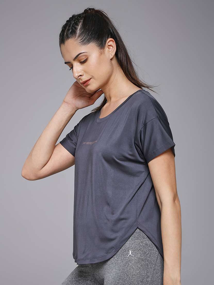 women typography prnted dri-fit sports t-shirt - 21959950 -  Standard Image - 1