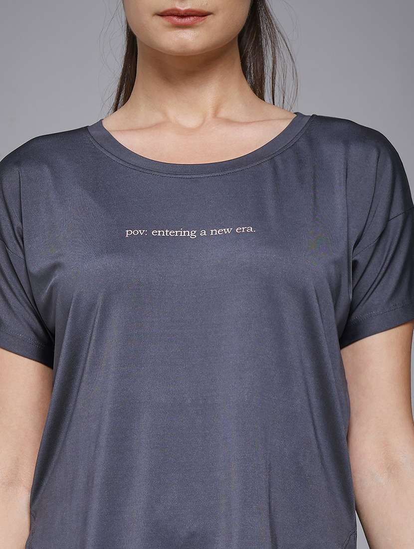 women typography prnted dri-fit sports t-shirt - 21959950 -  Standard Image - 4