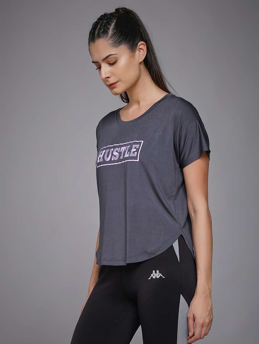 women typography prnted dri-fit sports t-shirt - 21959955 -  Standard Image - 1