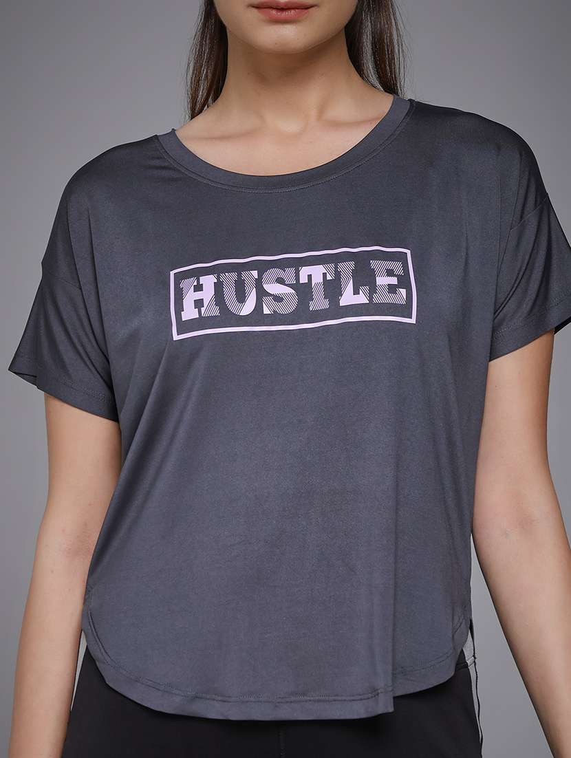 women typography prnted dri-fit sports t-shirt - 21959955 -  Standard Image - 4