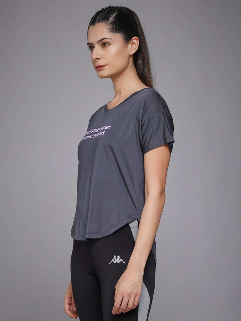 women typography prnted dri-fit sports t-shirt - 21959956 -  Standard Image - 1
