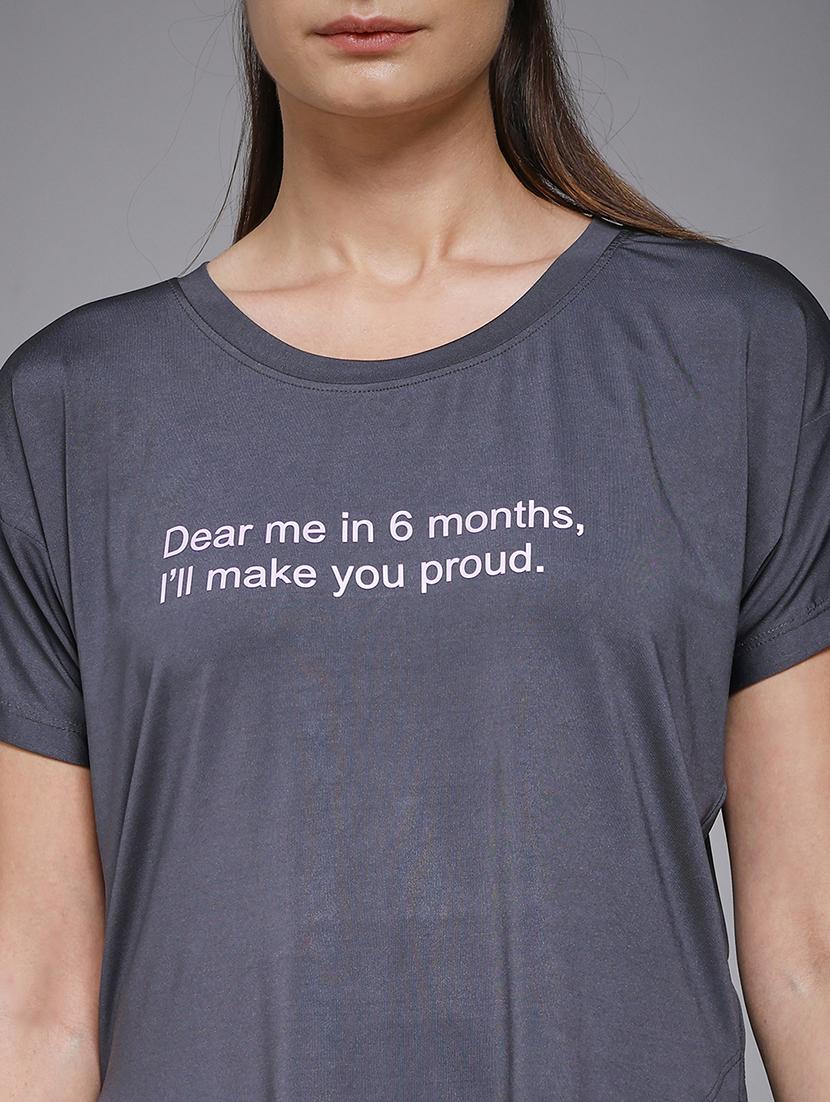 women typography prnted dri-fit sports t-shirt - 21959957 -  Standard Image - 4
