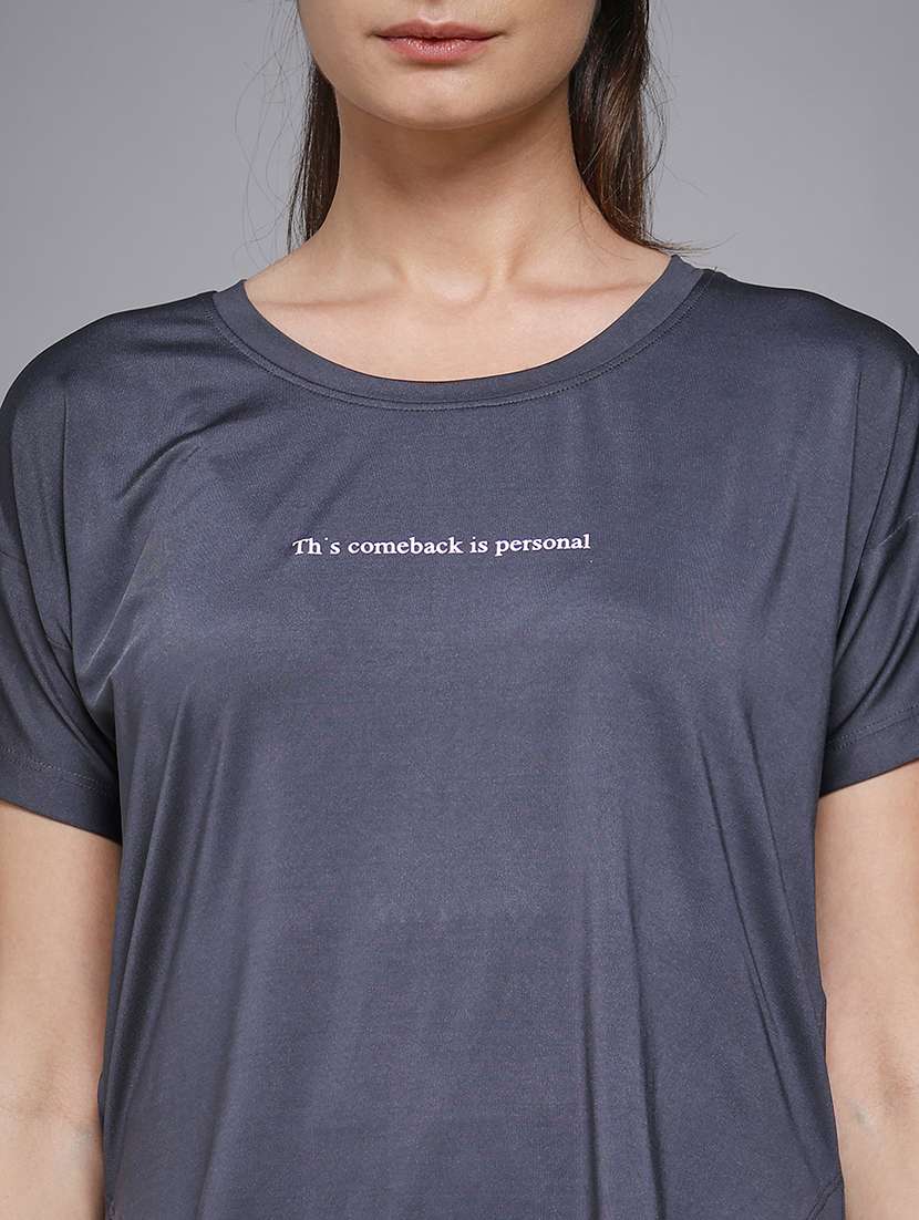 women typography prnted dri-fit sports t-shirt - 21959959 -  Standard Image - 4