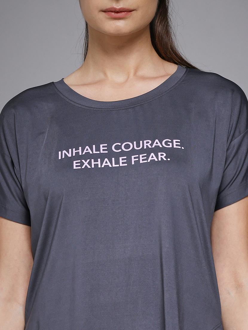 women typography prnted dri-fit sports t-shirt - 21959961 - Standard Image - 4