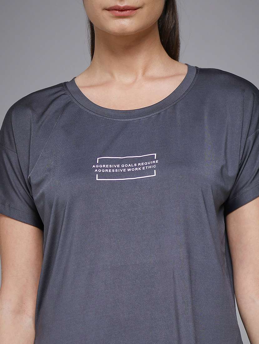 women typography prnted dri-fit sports t-shirt - 21959962 -  Standard Image - 4