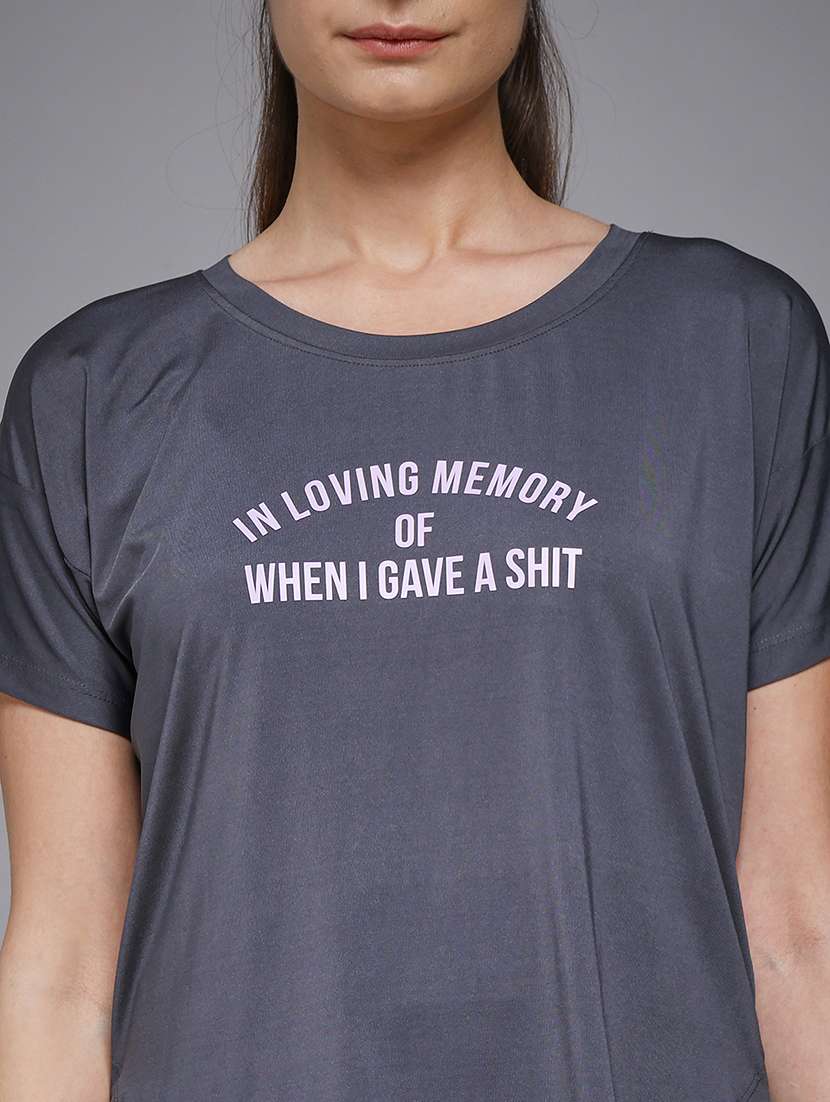 women typography prnted dri-fit sports t-shirt - 21959963 -  Standard Image - 4