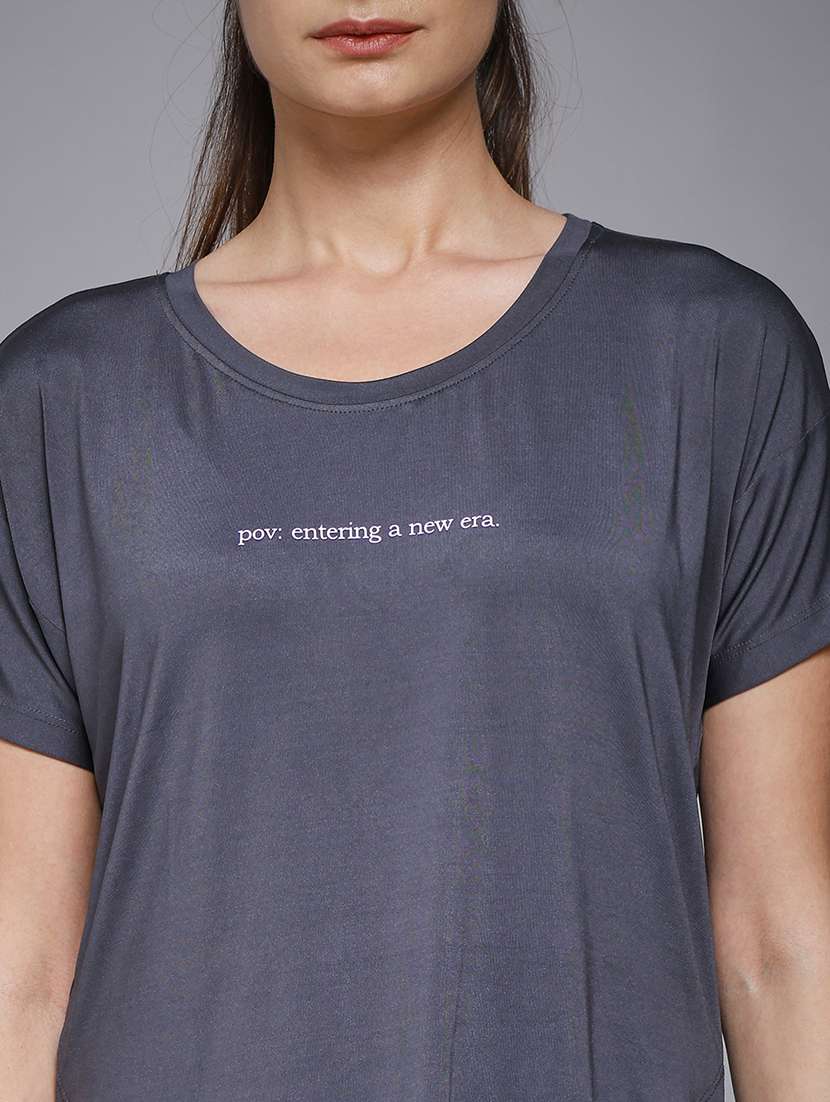 women typography prnted dri-fit sports t-shirt - 21959965 -  Standard Image - 4