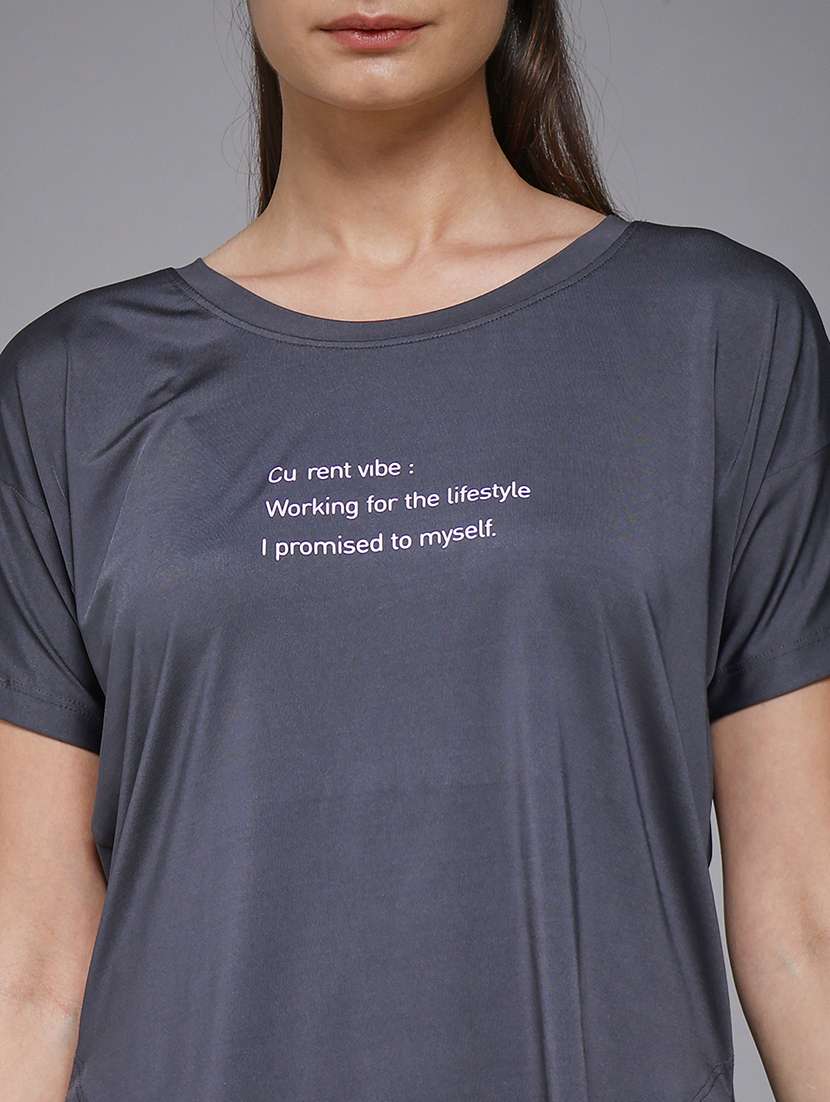 women typography prnted dri-fit sports t-shirt - 21959967 -  Standard Image - 4