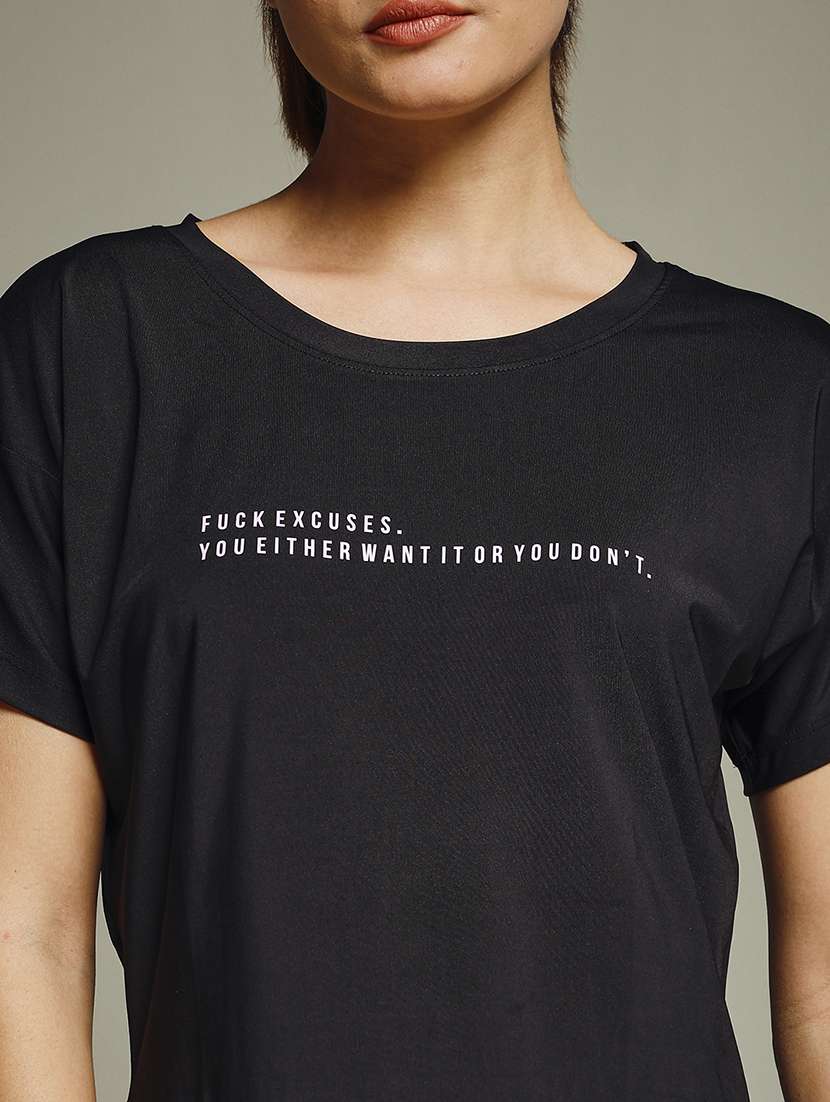 women typography prnted dri-fit sports t-shirt - 21959983 -  Standard Image - 4