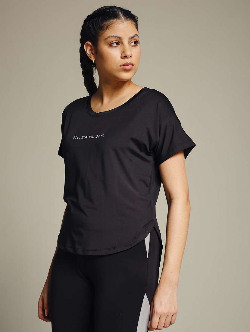 women typography prnted dri-fit sports t-shirt - 21959984 -  Standard Image - 1