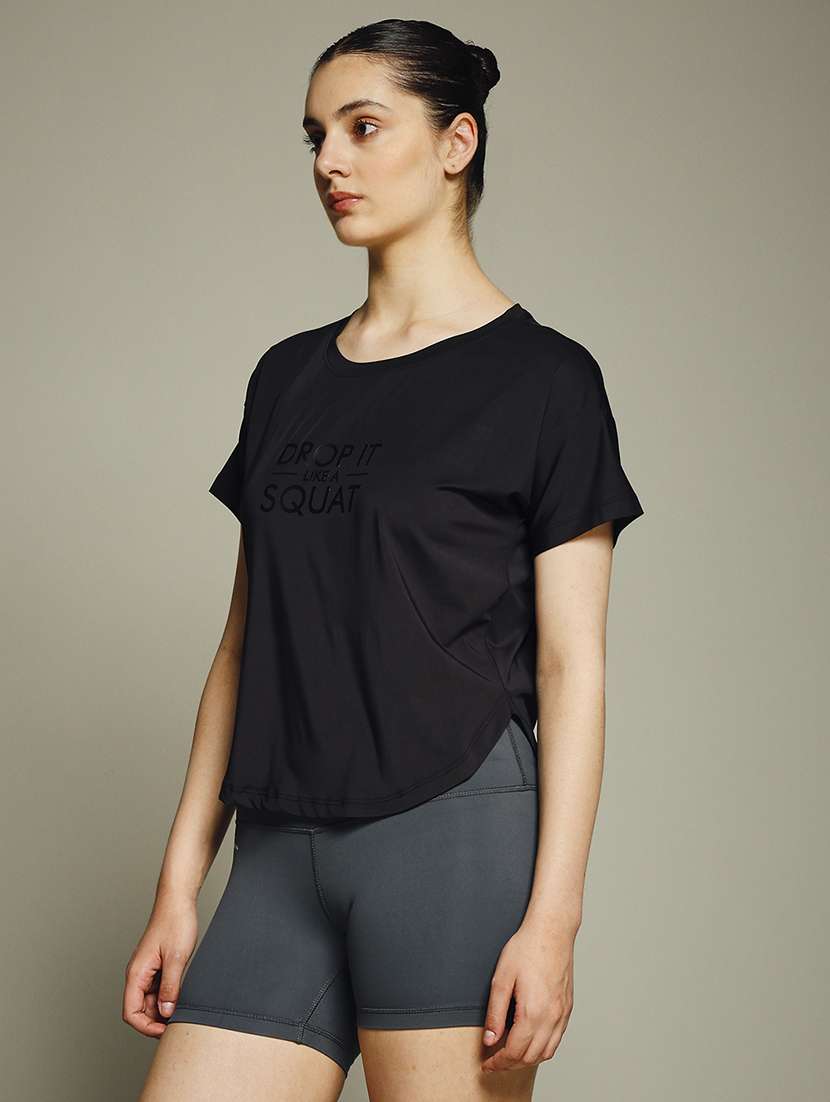 women typography prnted dri-fit sports t-shirt - 21959992 -  Standard Image - 1